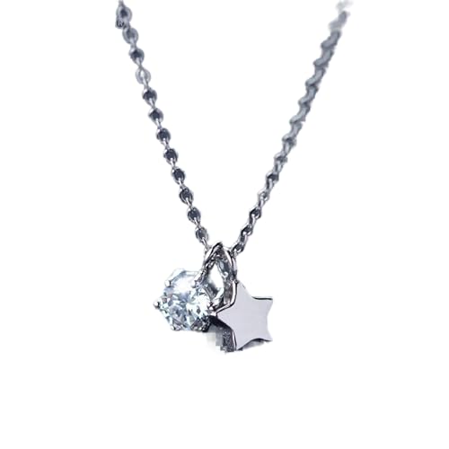 Collier en argent 925 véritable avec pendentif étoile scintillante pour femme