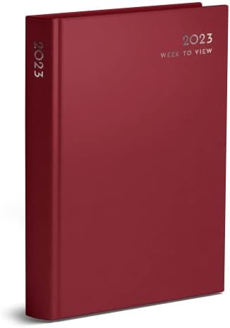 MantraRaj 2023 A5 Week To View Diary WTV With Hourly Slots For Week Days Planner For Student, Teacher, Home, Office, Business Daily Plan with For Week Days Including Saturday And Sunday (Red)