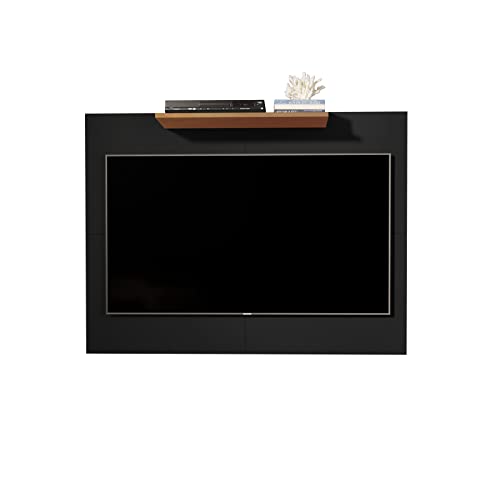 Painel Paris Suporte Suspenso Para TV Até 50 Polegadas Quarto Ou Sala Com Prateleira (Preto / Nature