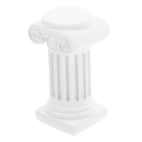 BATHVEVE Mini Roman Column Resin Sculpture White Classic Greek Pillar Ornament Miniature Desk Decoration Wedding Home Decor Garden Accent