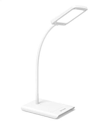 TROND LED Desk Lamp for Home Office, 3 Color Modes 7 Brightness, Dimmable Table Lamp, Eye Caring Reading Light, Adjustable Gooseneck, Touch Control, Setting Memory, Desk Light for Study Task Work