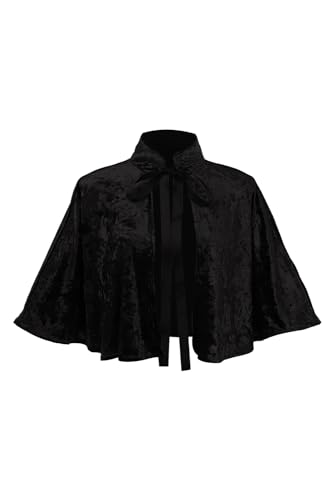 Oddfirm Mittelalter Schal Samt Kurz Umhang Vintag Viktorianischer Gothic Lolita Mittelalterlicher Schal Mantel Renaissance Samt Cape Halloween Kostüm