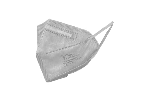 Obbocare - Mascarillas FFP2 Con 5 Capas. Mascarilla FFP2 Homologada Con Certificado CE. Envasadas Individualmente. Fabricadas En España. Color Gris. Caja De 20 Unidades