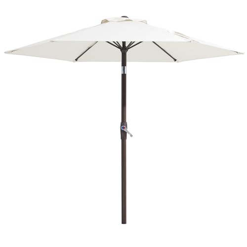 Palawano 2.3m Sonnenschirm, Neigbarer Gartenschirm mit Kurbel & Eisenmast, UV Schutz UPF 50+,...