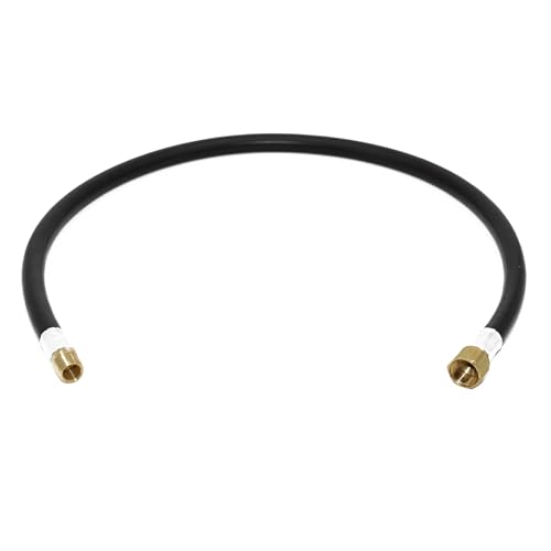 Image of Flame King 40-inch Propane Thermo Plastic Hose Assembly, 3 /8-inch ID, 3 /8-inch MPT X 1 /2-inch Female Flare, for RVs and Travel Trailers
