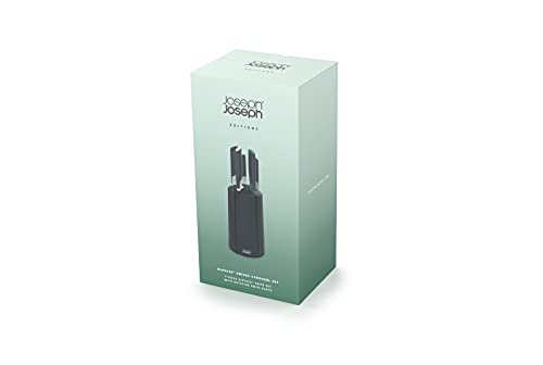 Joseph Joseph Elevate Knives 5-Piece Carousel Set, Japanese Stainless Steel Knife Block - Editions - Sage Green And Black #TOP5