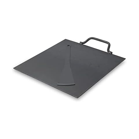 MYNAKSHA Black Iron Tawa Flatsurface Dosa Kallu with oneside Iron Handle 12 inch with Turner. Cover