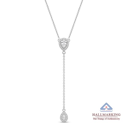 Image of TRUESILVER ACPL 925 Sterling Silver Lariat Necklace for Women | Y-Shape Pendant Necklace with Chain | Fine Silver Jewelry | Gift for Women & Girls