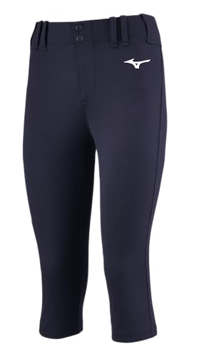 Mizuno Youth - Girls Youth Softball Legging, Navy, Small (S)