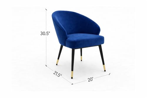 Image of WOODEN SPACE 4 Seater Wooden Dining Table Set | Urban Marble Top Dining Table with Chairs for Dining Room & Kitchen (Modern Classic Navy Blue) (42 x 42 x 30 inch)