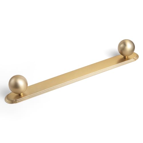 Goo-Ki Champagne Bronze Cabinet Knobs with Backplate- 7.6''(192MM) Hole Centers Zinc Alloy Cabinet Handle with 1.2''(30MM) Dia Double Cabinet Knobs, 2 Pack