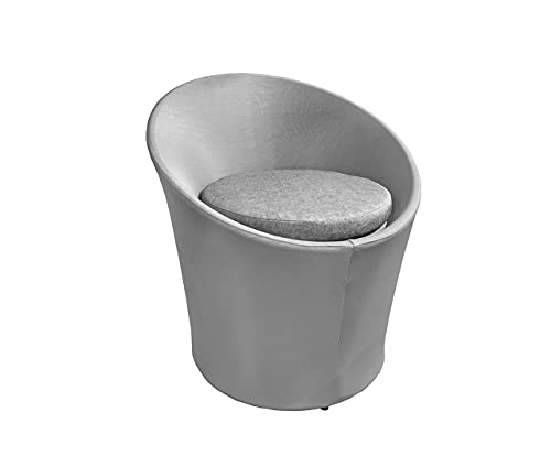 Meubletmoi Fauteuil de Jardin Rond en Aluminium Gris et revêtement textilène 72 x 67 x 60 cm - Kimi