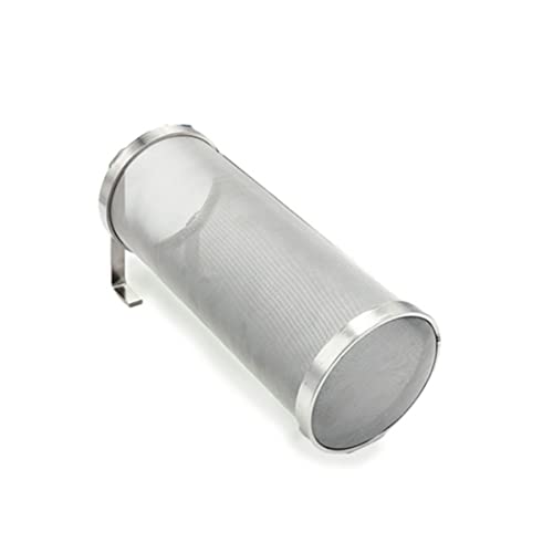 Filtro de malla de acero inoxidable de 300 micrones casero para cerveza y lúpulo con gancho cervecería colador de filtro de malla de araña de salto (15 x 35 cm)