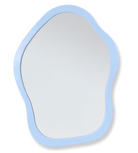 KEYDUACU Magnetic Locker Mirror, 8.66“ x 6.3” Cute Mirror. Suitable for School lockers, bathrooms, Home refrigerators, Locker Accessories, Shop toolboxes or Office cabinets (Blue)