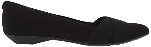 Anne Klein Womens Oalise Ballet Flat, Black/Black, 10.5 Us #TOP5