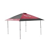 Logo Brands NFL Arizona Cardinals 12x12 Solo Up Canopy – 144 Square Feet of Shade – One-Person Easy Setup, UV-50 Protection, Rolling Storage Bag – Perfect Tent for Tailgates and Outdoor Events