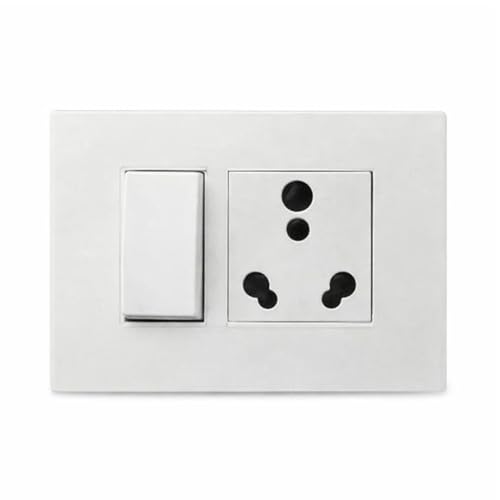 Image of Schneider's Electric's Opale 3M Plate with 16A Switch 1M and 16A Socket - White Modular Switch Combo