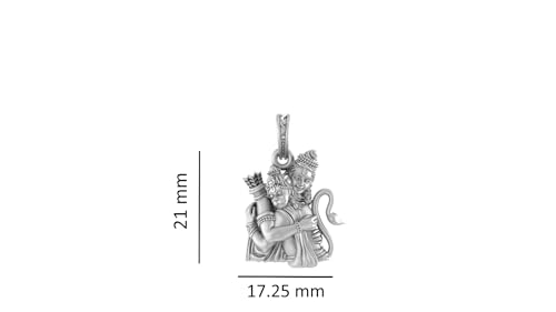 Médaillon Lord Bajrang Bali en argent pur, collier d'exception gravé à la main - 3