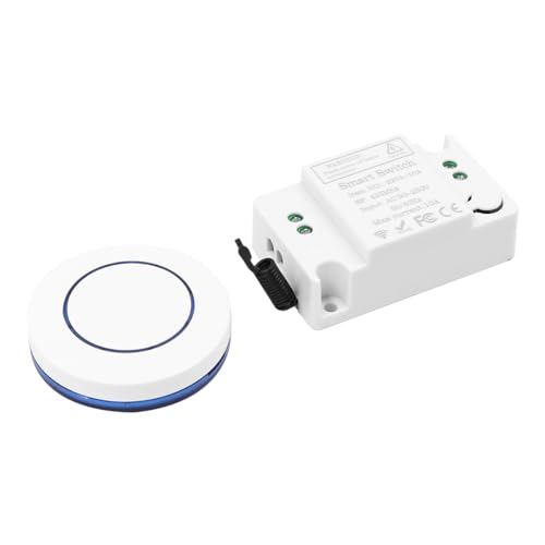 ZONADAH Interruttore remoto senza fili rotondo 220V 1 canale, modulo ricevitore e trasmettitore RF per corridoio, camera da letto, Smart Home, telecomando a LED
