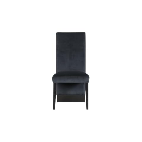 Global Furniture USA D12 Upholstered Plush Black Velvet Dining Chairs Cover