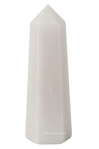 Image of Amazing Gemstone Snow Quartz Crystal Towers - Natural Healing Crystal Point Obelisk for Reiki Healing and Crystal Grid (2 inch to 3 inch Inch)