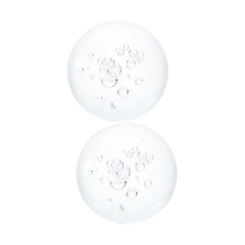 WEKADRIN Lot De 2 Boules De Cristal Transparentes à Bulles 4 Cm pour Fontaine Déco Intérieur Et Bureau, Sphères en Verre Décoratives pour Centres De Table Et Aquariums