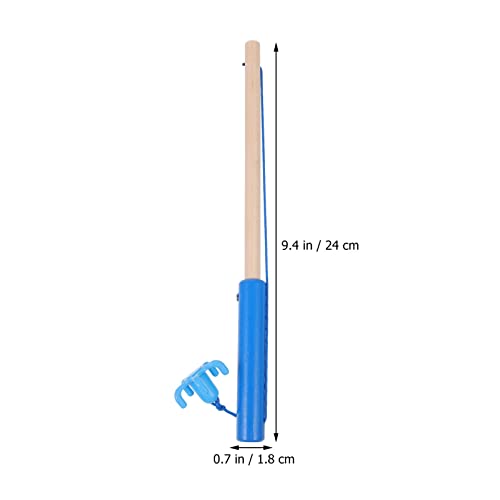 Toddmomy 2Pcs Wooden Magnetic Fishing Rods Wooden Magnet Poles Fishing Children Toy Fishing with Magnet Hooks for Fishing Game Boys Girls - Image 2