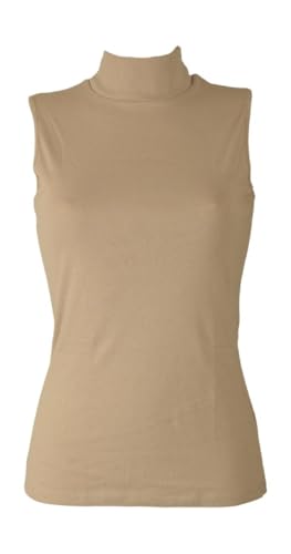 Col roulé sans manches en coton pour un look de bureau élégant