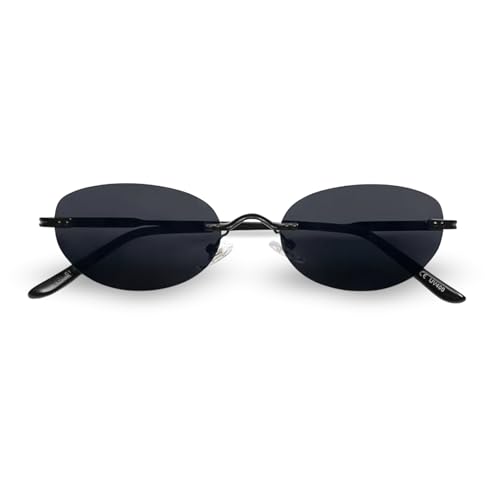 Lunettes de soleil ovales sans bords légères protégeant des UV