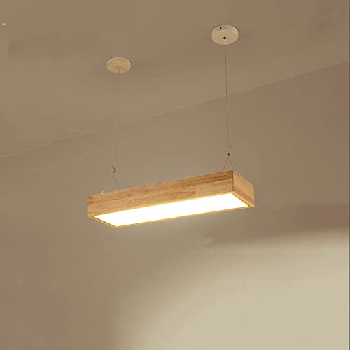 Suspension LED rectangulaire en bois pour éliminer les zones d'ombre sur l'îlot