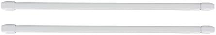 Evideco White Adjustable Flat Sash Rod 24" to 31.8" Set of 2", 01 BLANC