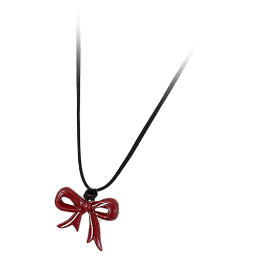 Corde élégante et pendentif nœud papillon en résine pour collier ras de cou