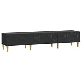 vidaXL TV-Schränk 147 x 34,5 x 30 cm Schwarz Holzwerkstoff, Vintage rechteckiger TV-Ständer, viel Stauraum, Medienspeicher, Raumteiler, funktionale Unterhaltungseinheit