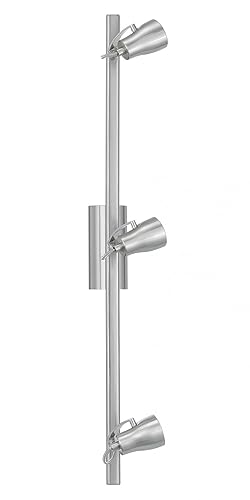 Preisvergleich Produktbild Moderne Deckenleuchte "Elo" in Edelstahl Finish mit beweglichen Spotköpfen zur optimalen Akzentbeleuchtung - 3-flammig - Länge: 780 mm