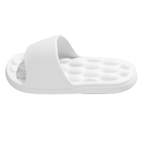 Badtofflor kvinnor med lugg molnskor halkfria badskor lätta mjuka badtofflor ergonomisk mjuk sula duschtofflor snabbtorkande duschtofflor, Vit, 38 EU