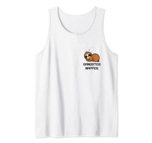 Funny Sloth GANGSTER NAPPER Sleep Pajama Lazybones Regalo Camiseta sin Mangas