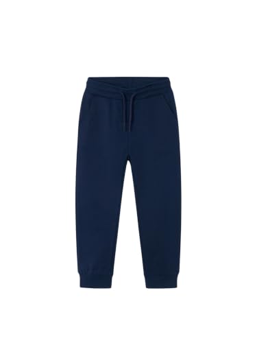 Pantalón de felpa básico para niño en azul ideal para el colegio y jugar cómodo
