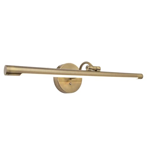 Image of Happy Homewares Antique Brass Modern LED Wireless Rechargeable Touch Adjustable Picture Light - USB-C Cable Included | 3-Step Dimmer | 7800mAh Power | 5w 3000k