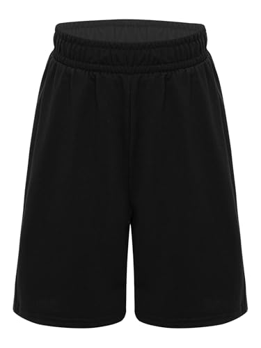 Jhaoyu Kids Boys Multi-Sport Shorts Elastic Waist Solid Color Classroom to Track Running Essential Growth Spurts Ready3