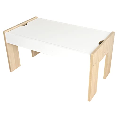 Amazon.co.jp: キッズプレイテーブル 幅90cm ナチュラル 木目 KDT-3566