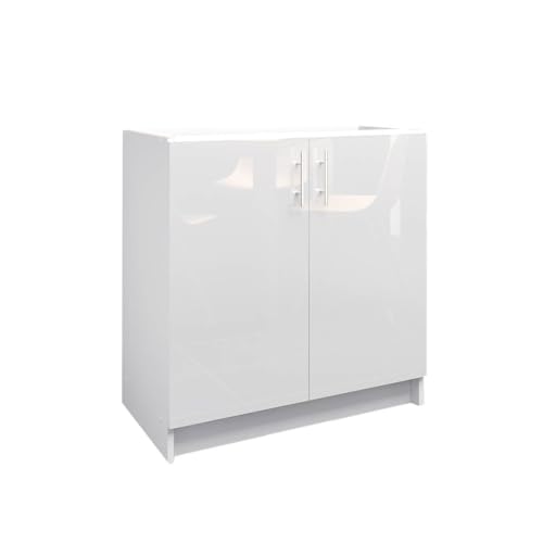 JD Greta Fixed Height 800mm Kitchen Base Cabinet Floor Unit (Without Worktop) – White Gloss