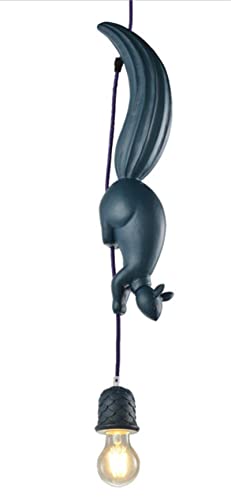 Lampadario in resina, ristorante nordico lampada animale lampadario camera da letto per bambini lampada per bambini negozio di abbigliamento semplice personalità scoiattolo luci a sospensione,Blu