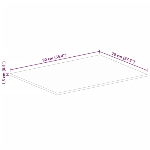 Tableros de mesa de madera maciza reciclada rectangular de 90 cm artesanales 4