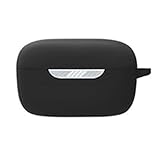 Coque Étui Protecteur Compatible pour J-BL Live Free NC Case, Housse De Protection en Silicone Anti-Choc avec Mousqueton Compatible pour J-BL Live Free NC