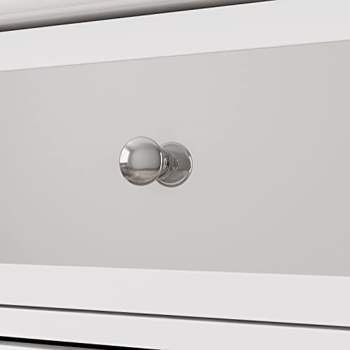 Didugo Sideboard With Glass Doors, Mirrored Storage Cabinet With 3 Drawers, Credenza Buffet With Wooden Legs, For Living Room Hallway White (55.1”W X 15.7”D X 35.4”H) #TOP7