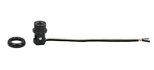 Creative Hobbies® Lp1970 Phenolic Candelabra (E12) Base Socket With 1.25 Inch Shoulder And Screw Ring, 8 Inch Wire Leads, Wholesale Pack Of 6 #TOP1