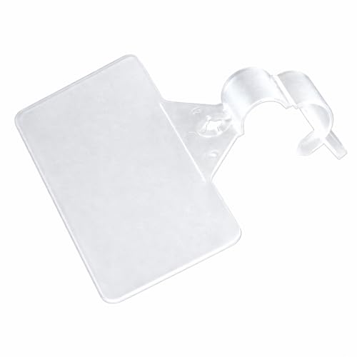 50 Pack Label Holders, Wire Shelf Label Holders, Clear Plastic