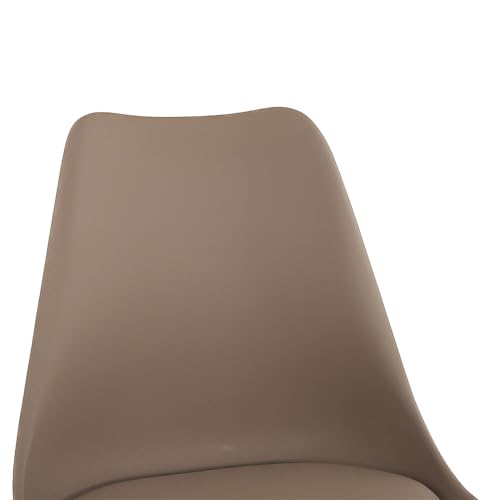 تايمي كراسي بار بارجل من خشب الزان ووسادة مبطنة، كرسي مطبخ للمطبخ وغرفة الطعام وغرفة النوم وغرفة المعيشة - بني - عبوة من قطعتين