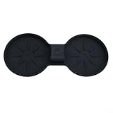 Tapete de inserción para portavasos modelo 3 y modelo Y, almohadilla de silicona antideslizante para almacenamiento de consola central, 175 x 80 x 30 mm, ABS de grado alimenticio, negro/gris (negro)