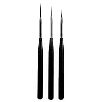 luoshaPUCY Nageldesign Pinsel, [3 Stücke] Nagel Art Liner Pinsel Professional Nailart Pinsel Fineliner für DIY Nail Art Salon Design (Schwarz)